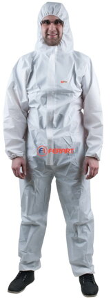 Jednorazový ochranný odev XL, biely
