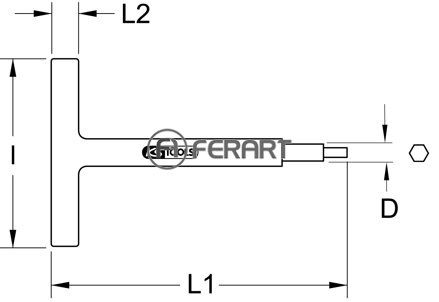 Izolovaný čapový kľúč s T-rukoväťou, 6x250mm