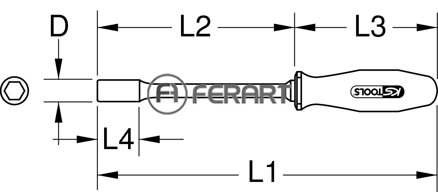 Izolovaný skrutkovač na nástrčné orechy, 6-hran, 9mm