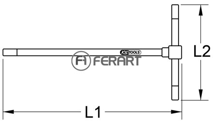 3-cestný kľúč s vnútorným šesťhranom s T-rukoväťou, 8,0 mm