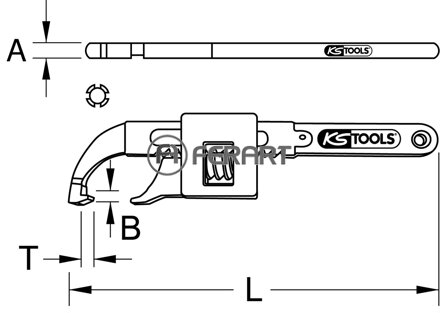 Kĺbový hákový kľúč s nosom, 20-100 mm