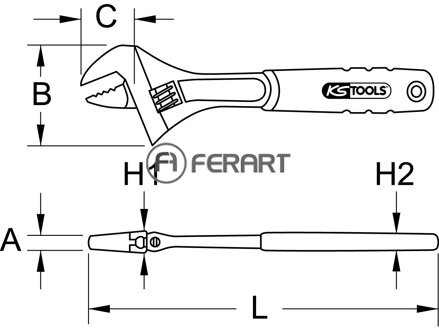 CLASSIC nastaviteľný kľúč s 2-zložkovou rukoväťou 17/16''