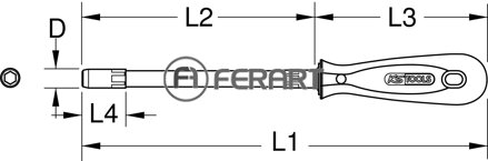 ERGOTORQUE skrutkovač na nástrčné orechy, 8mm
