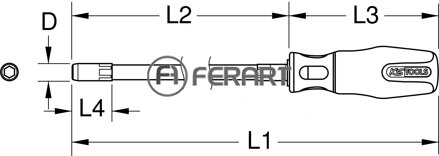 ERGOTORQUEplus skrutkovač na nástrčné orechy, dlhý, 7mm
