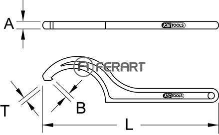 Pevný hákový kľúč s čapom, 34-36 mm